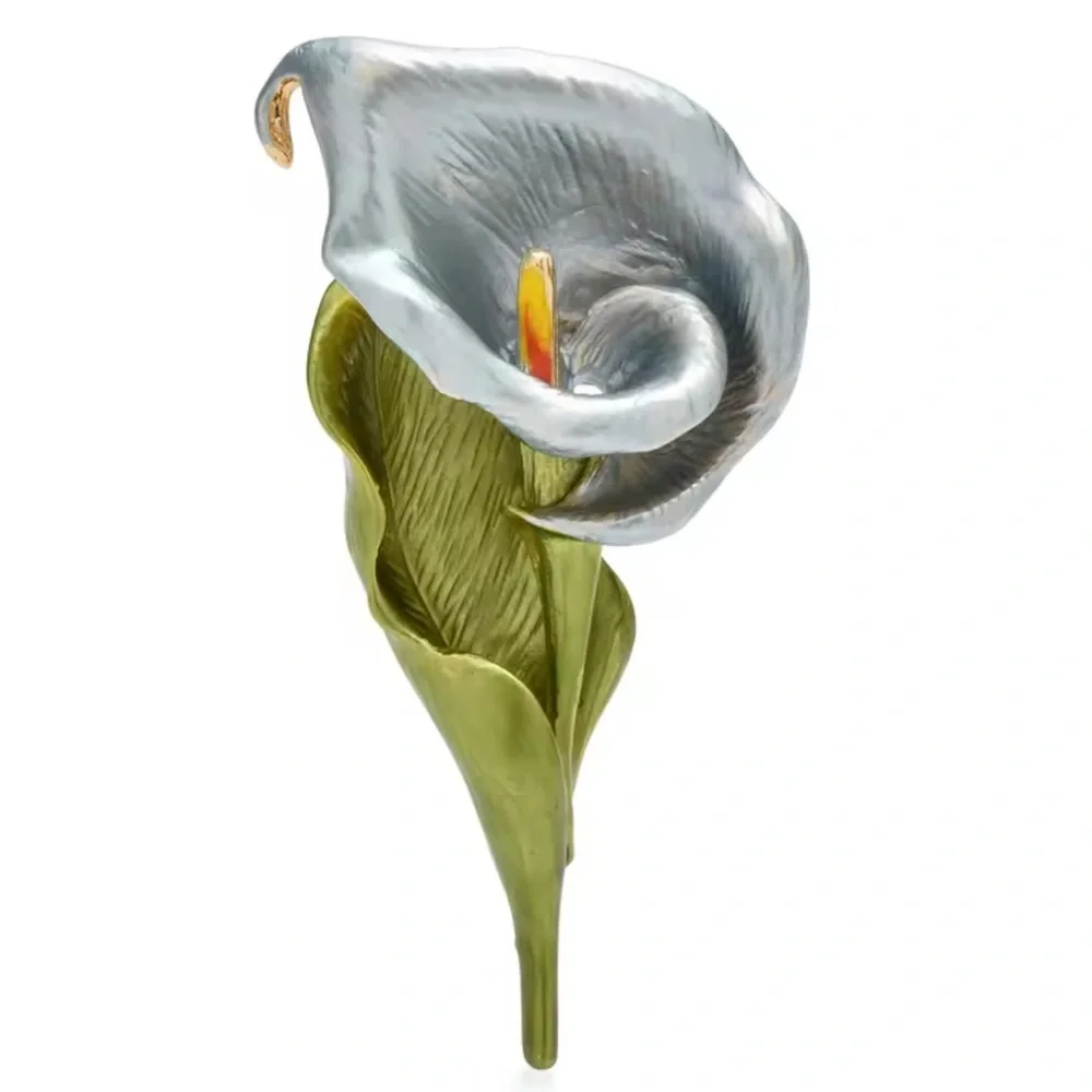 Calla Lily Blue Gold Brooch